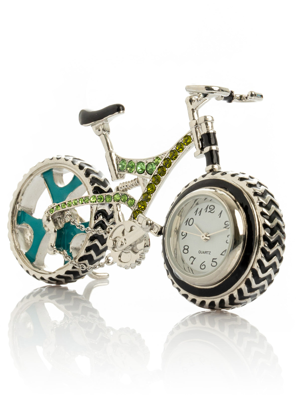 Keren Kopal Bicycle clock with Green crystals