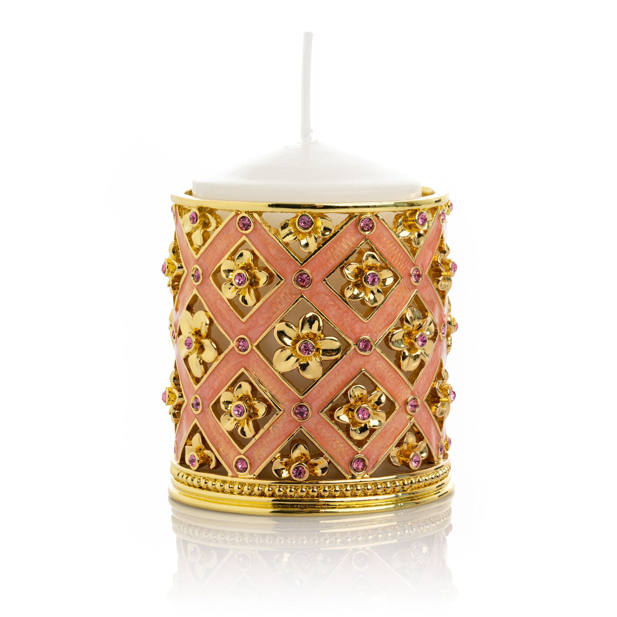 Keren Kopal Pink Decorated Candle Holder