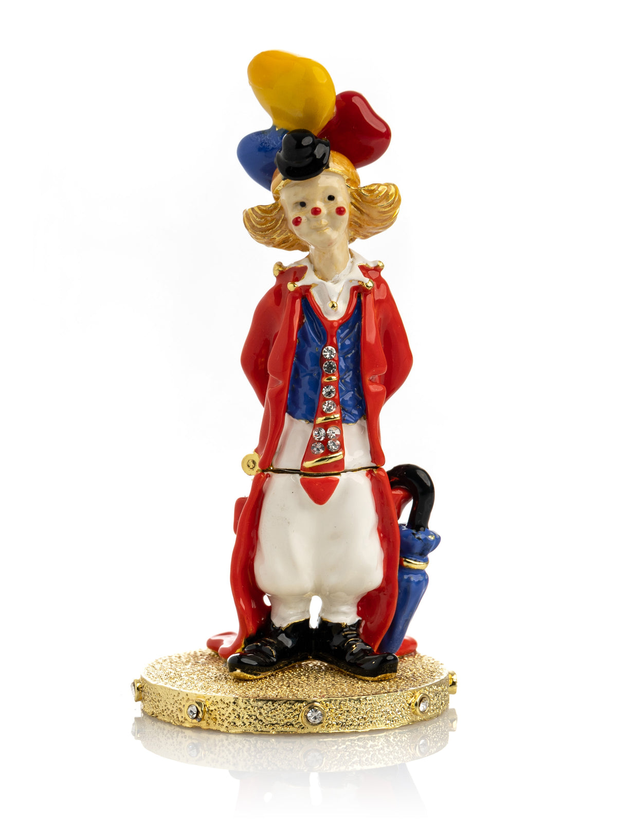 Keren Kopal Funny Circus Clown with Umbrella trinket box