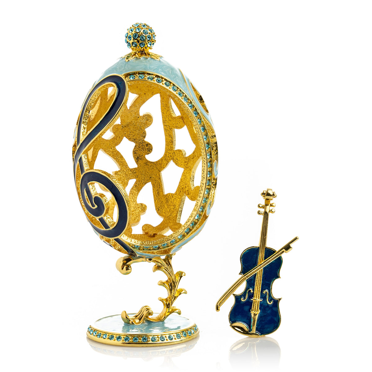 Keren Kopal Treble Clef Faberge Egg with Violin Surprise