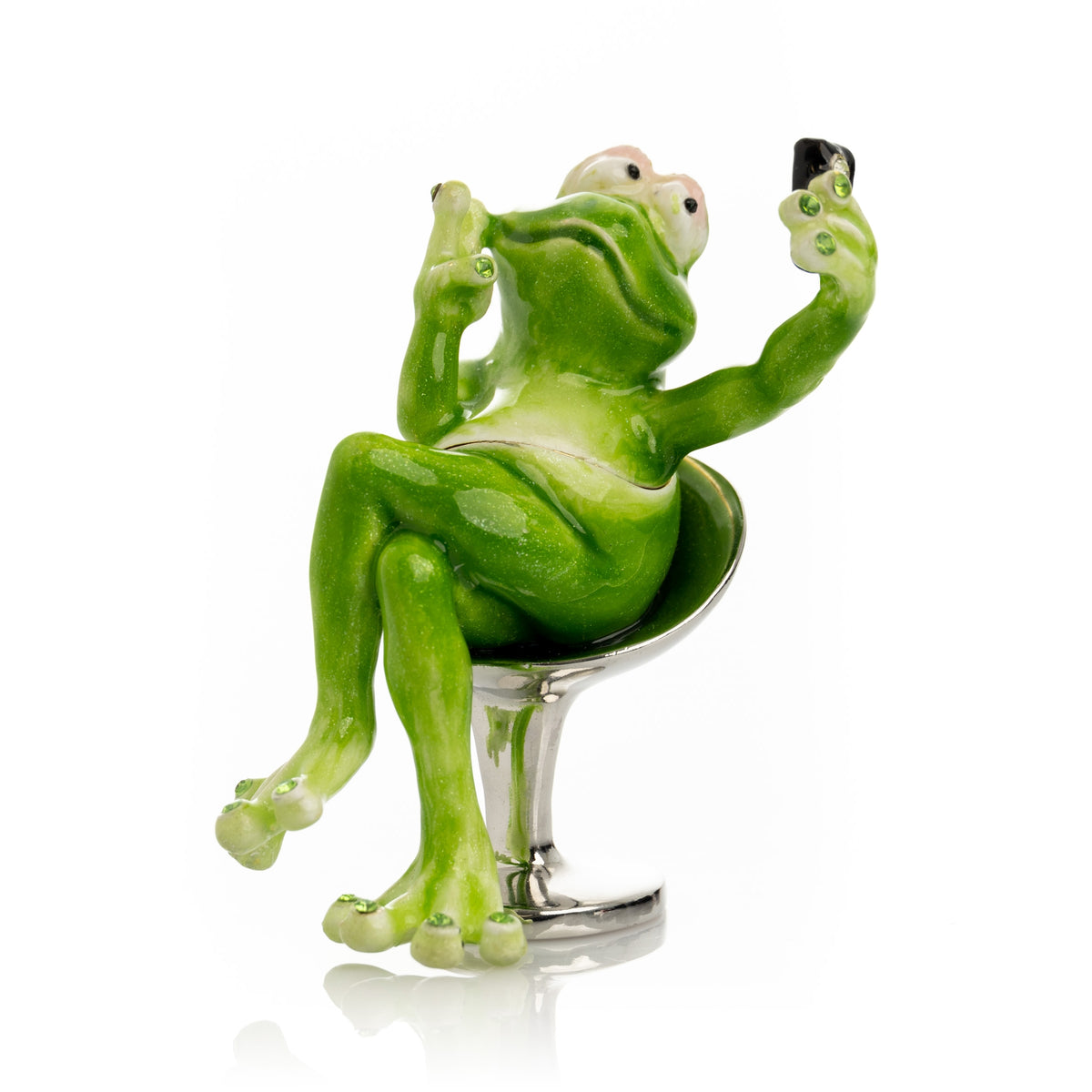 Keren Kopal Frog Taking a Selfie Trinket Box