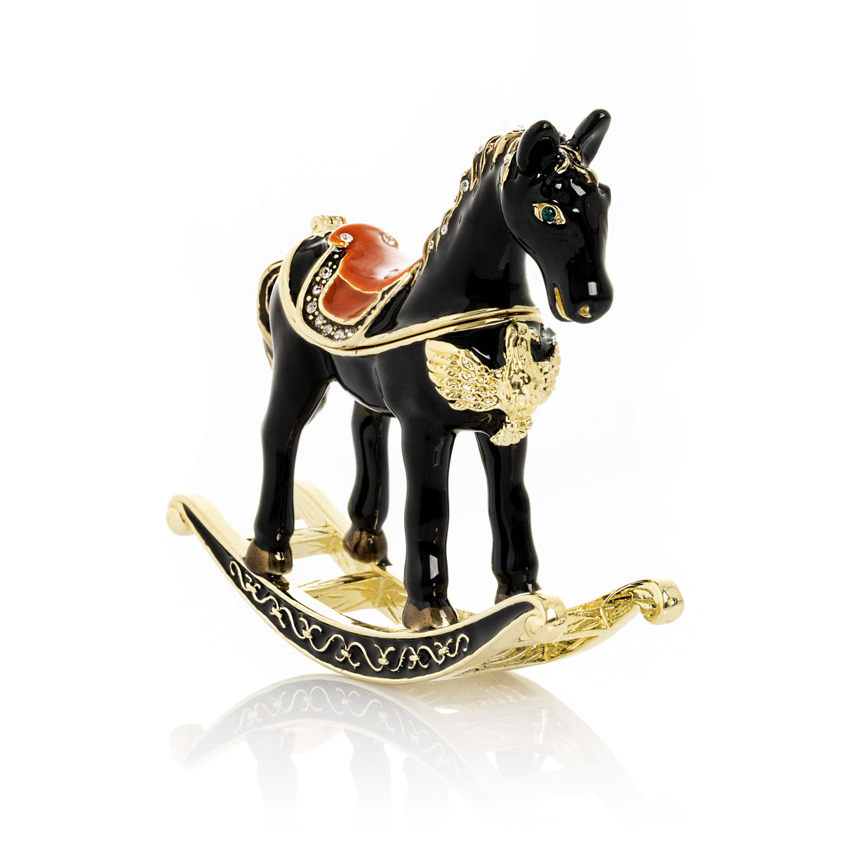Keren Kopal Black & Gold Vintage Rocking Horse Trinket Box