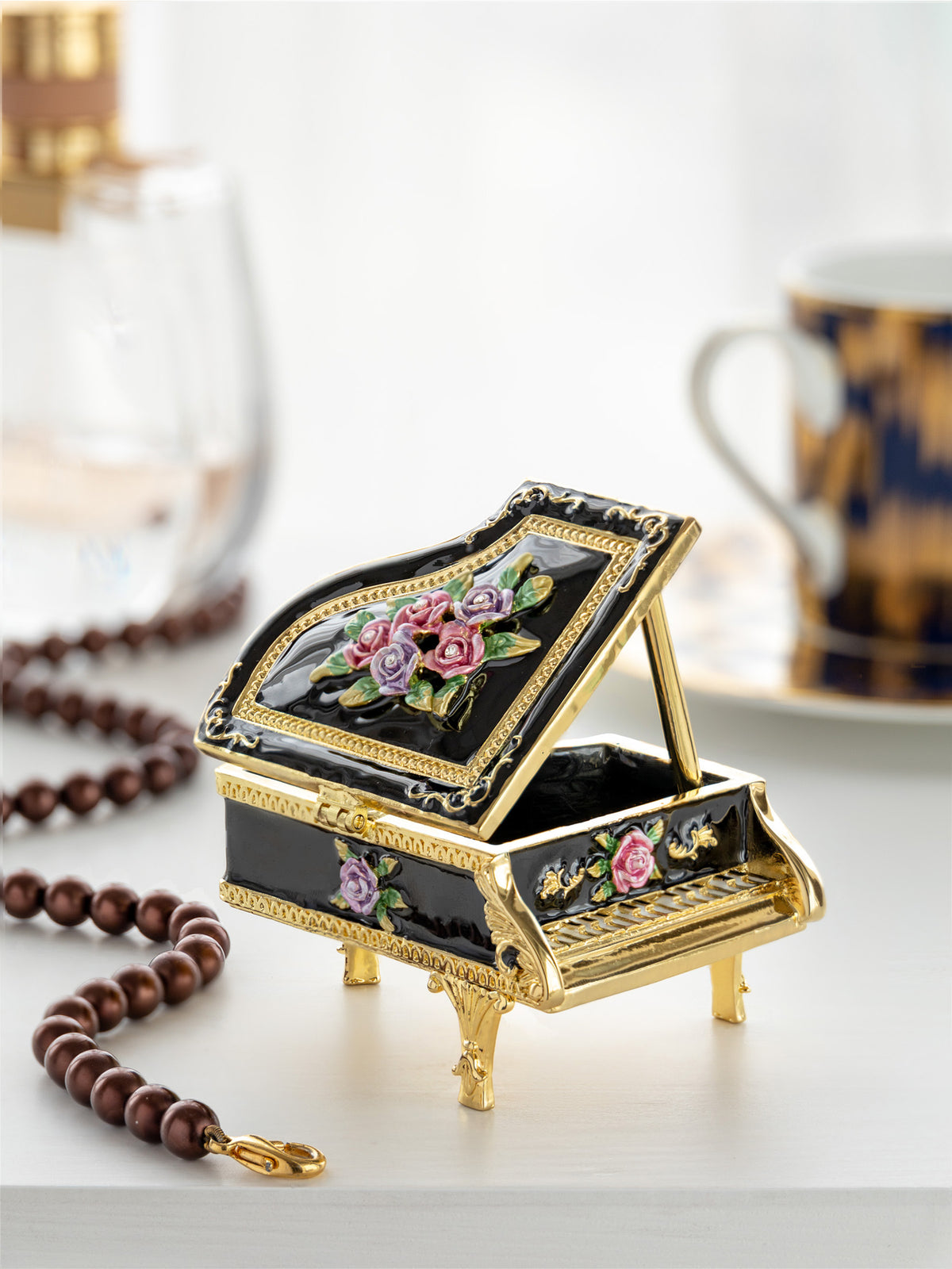 Keren Kopal Black Piano with Flowers