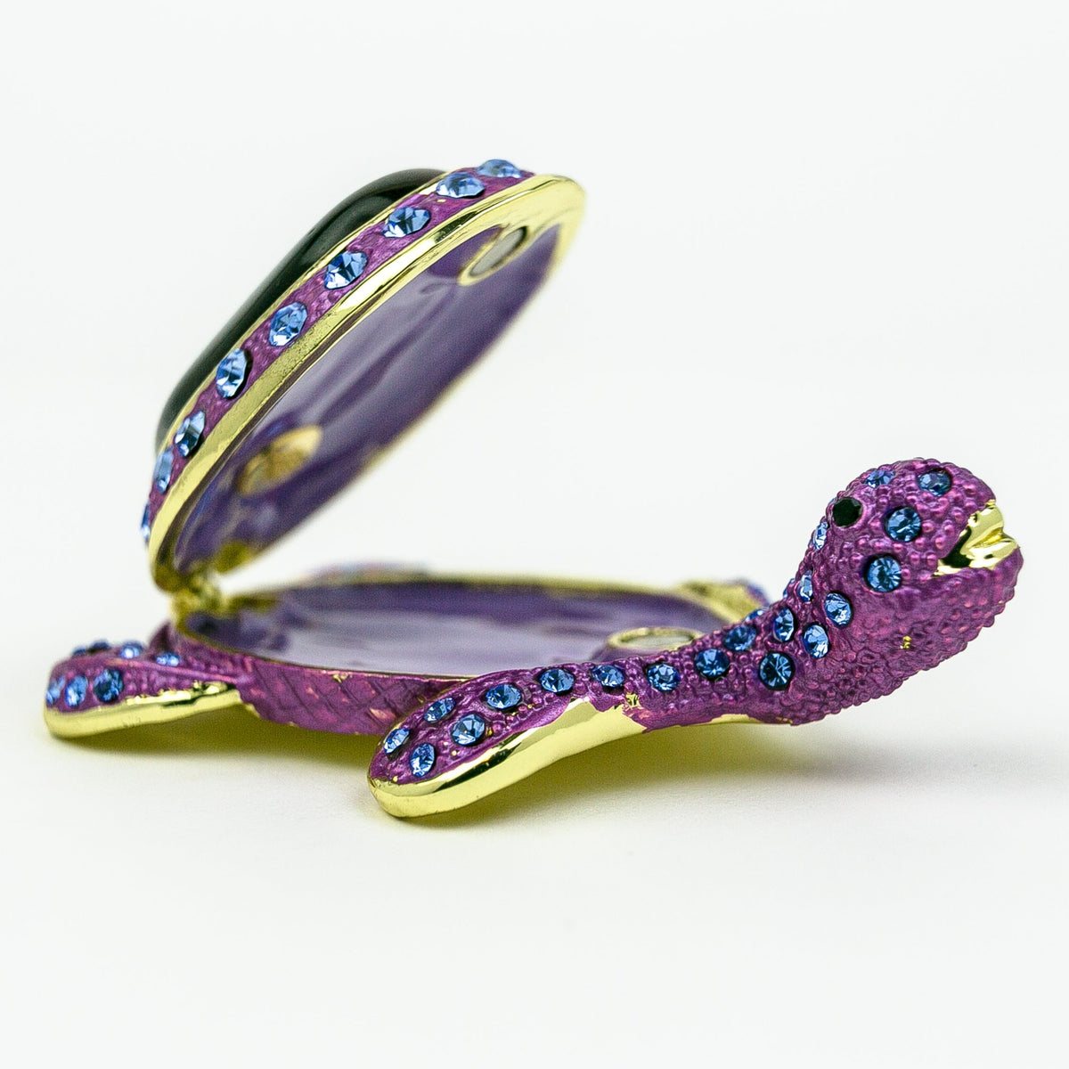 Keren Kopal Violet Turtle Decorated with Blue Crystals