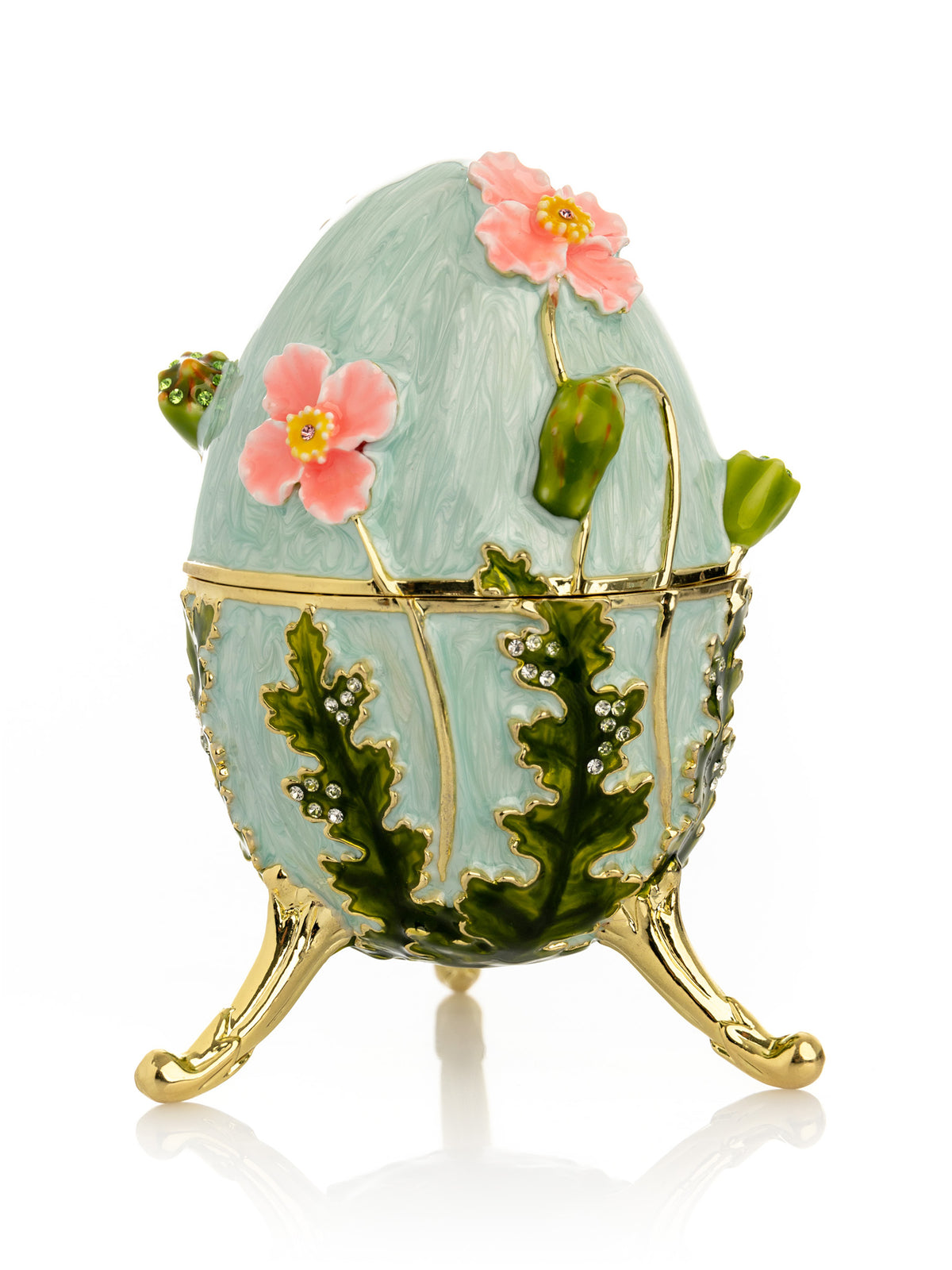 Keren Kopal Turquoise Faberge Egg with Flowers