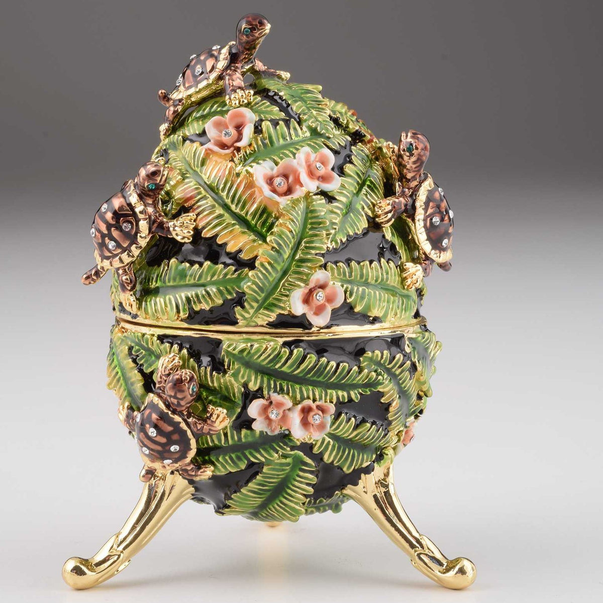 Keren Kopal Green Faberge Egg with Turtles