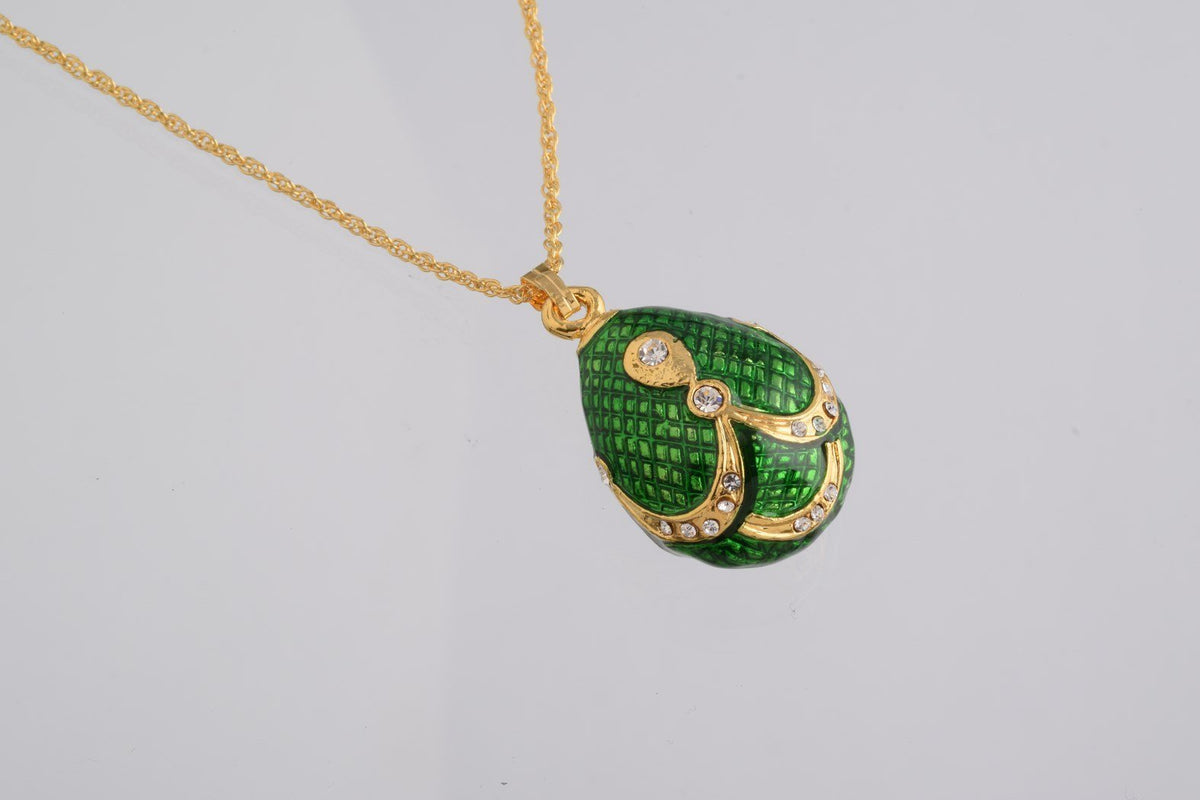 Keren Kopal Green & Gold Egg Pendant Necklace