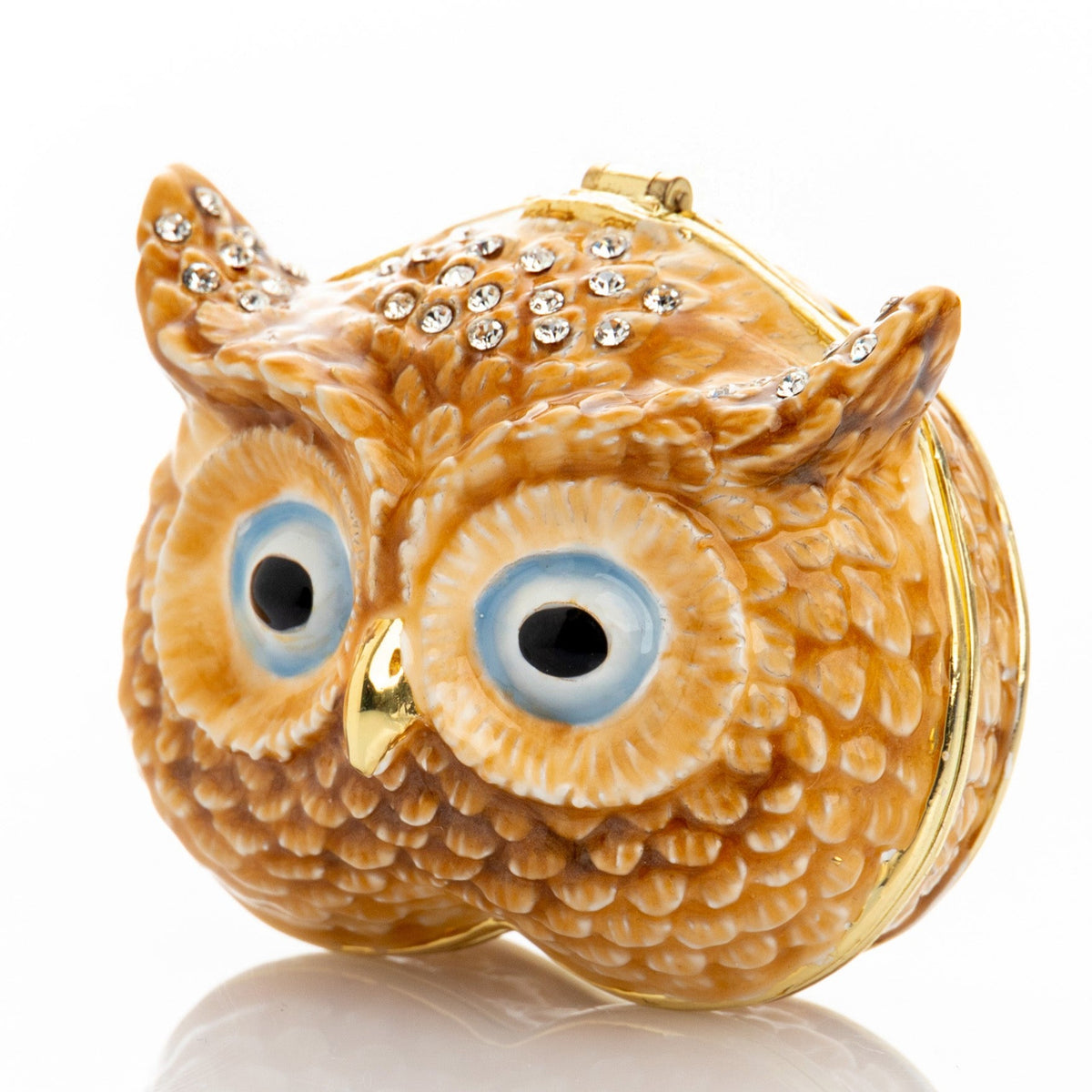 Keren Kopal Brown Owl face trinket box