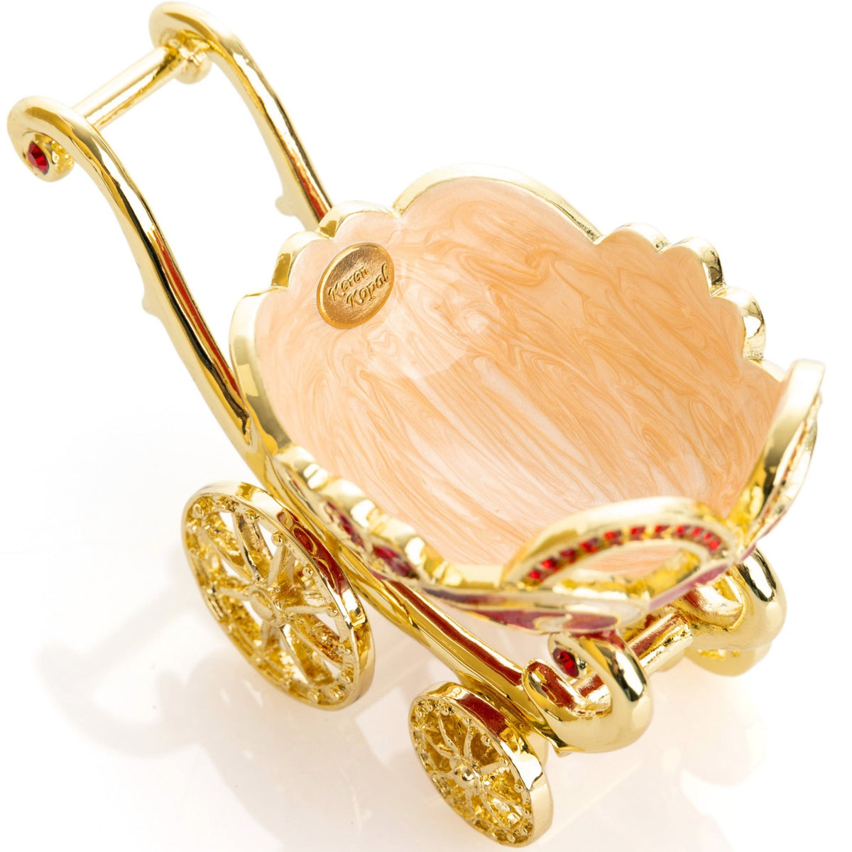 Keren Kopal Red vintage Baby Carriage Trinket Box stroller