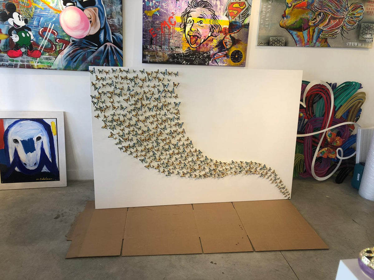 Keren Kopal River of Butterflies Wall Art White