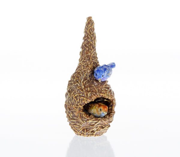 Deux oiseaux amoureux dans un nid – Boîte à bijoux