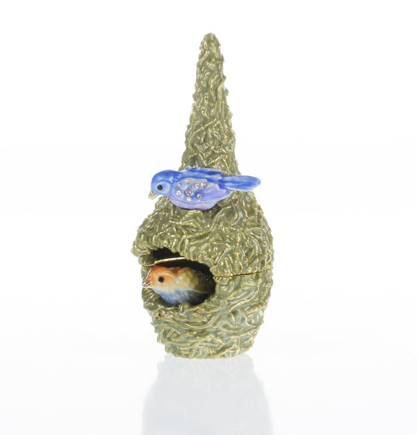 Deux oiseaux amoureux dans un nid – Boîte à bijoux