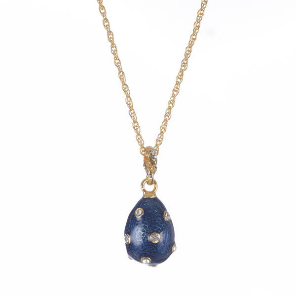 Collier Pendentif Œuf Or & Bleu