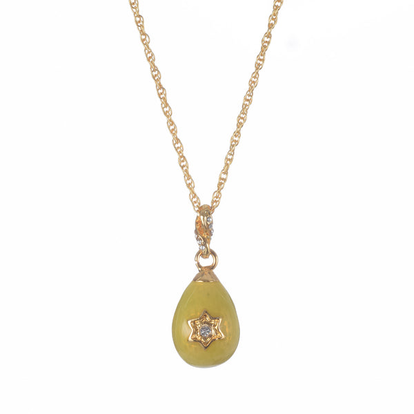 Collier en or avec pendentif œuf jaune Étoile de David