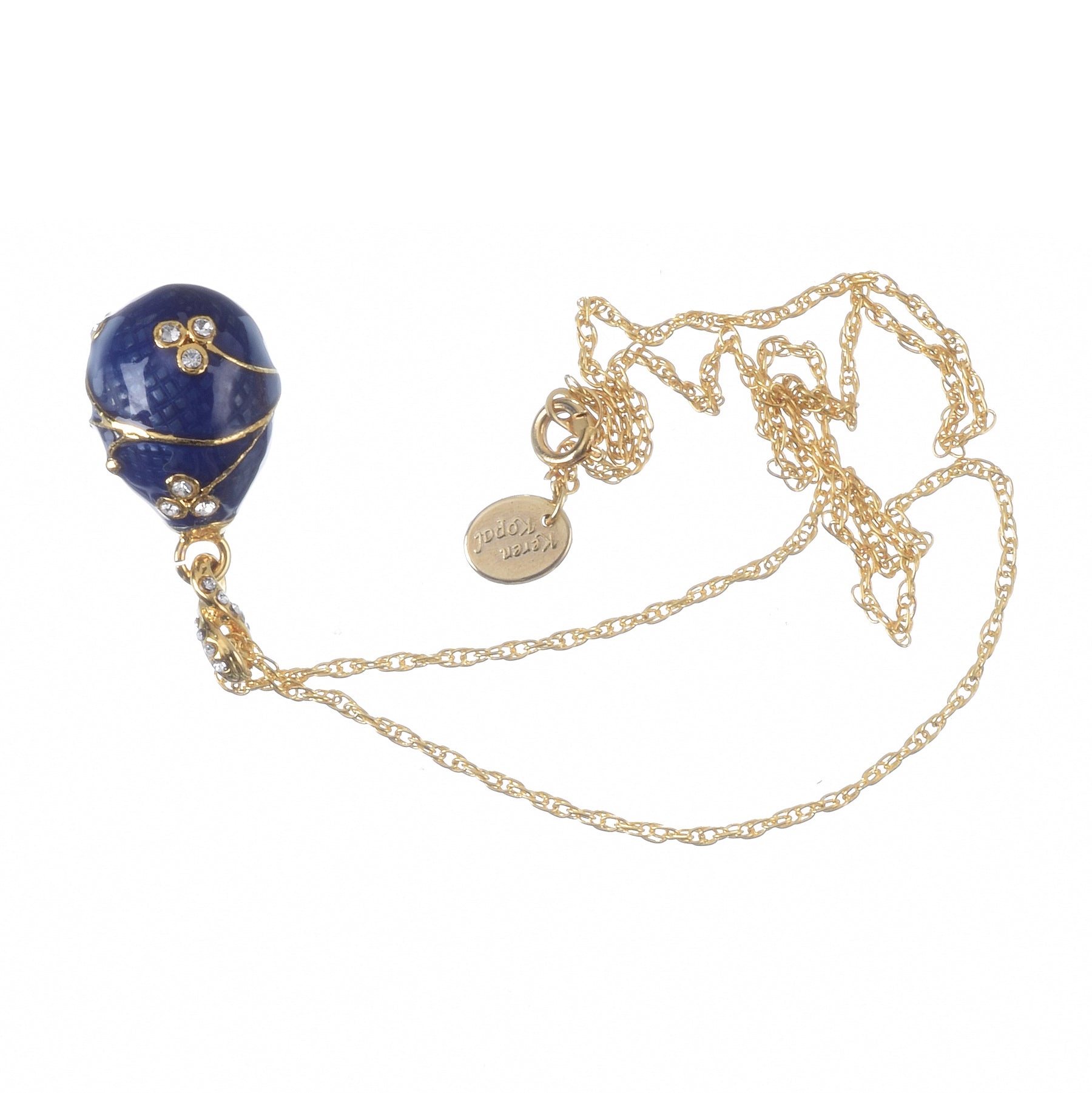 Keren Kopal Blue Egg Pendant Gold Necklace