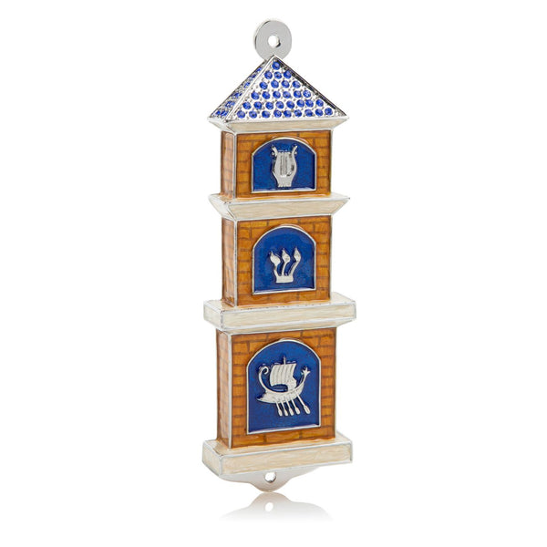 Mezouza style Synagogue Contemporaine Bleue