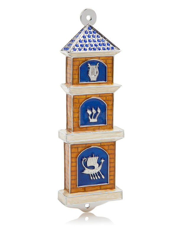 Mezouza style Synagogue Contemporaine Bleue
