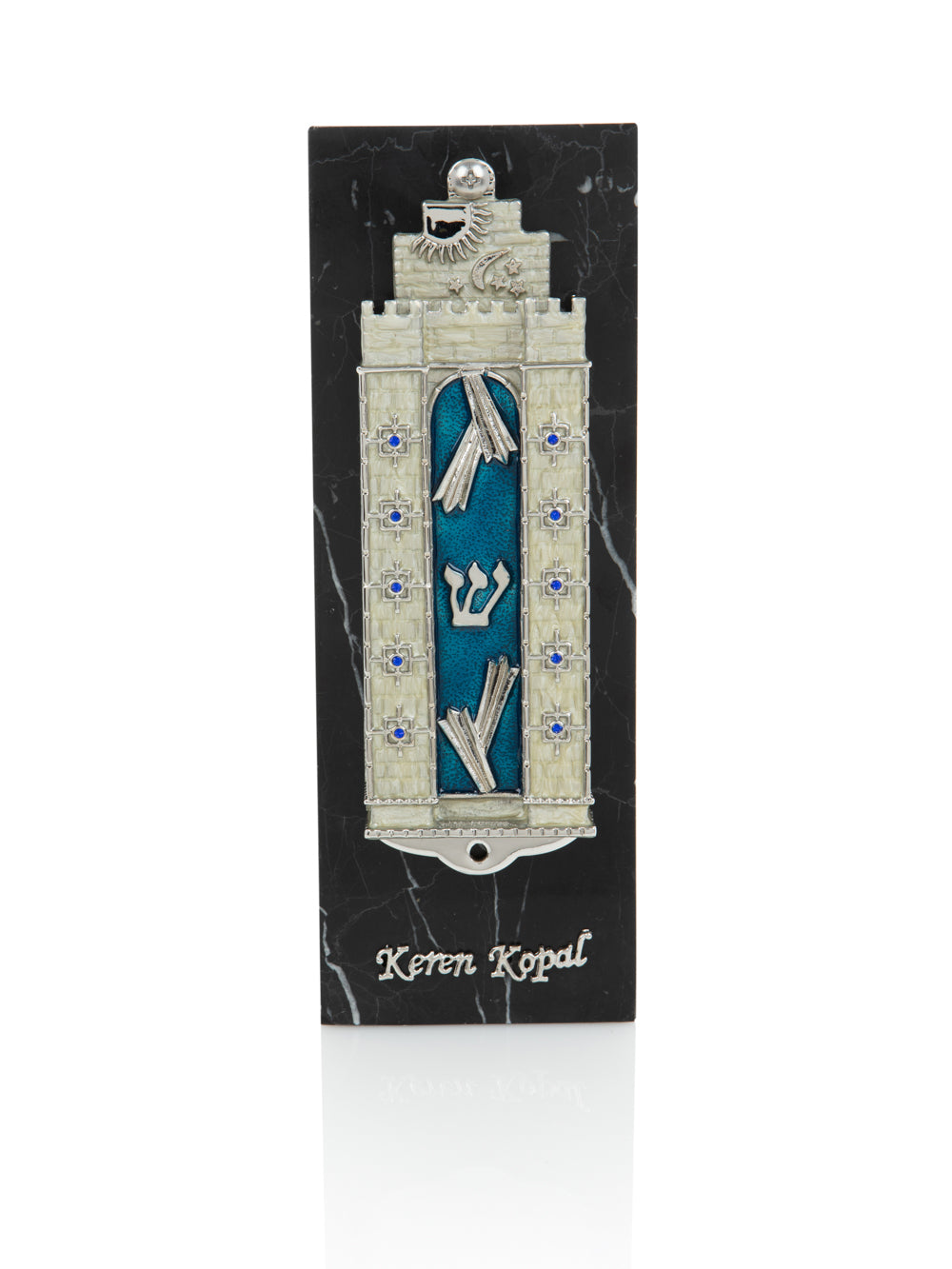 Western Wall style Decorated Mezuzah