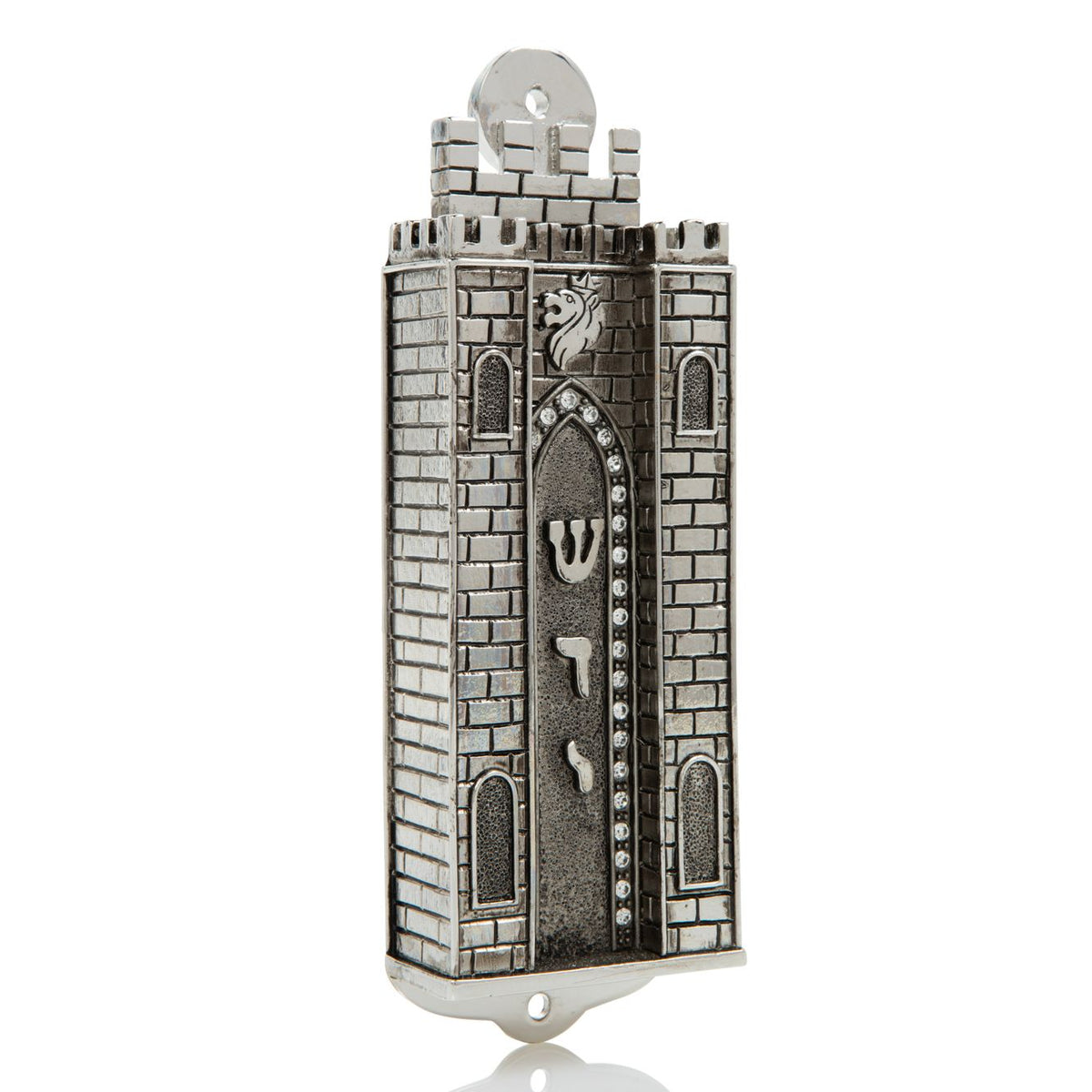 Silver Holy Ark style Mezuzah