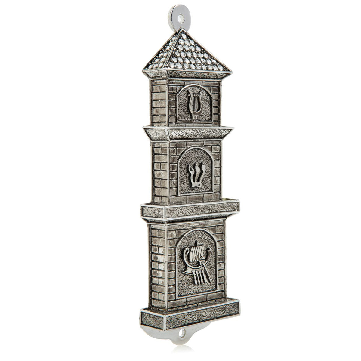 Silver Contemporary Synagogue style Mezuzah
