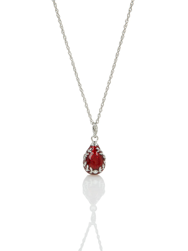 Collier pendentif œuf rouge