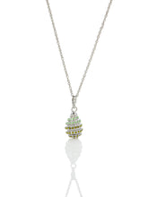 Keren Kopal Silver Egg with Green Crystals Pendant Necklace