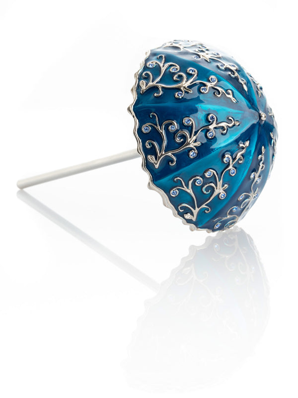 Boîte à bijoux Parapluie Bleu Fait main avec cristaux Swarovski