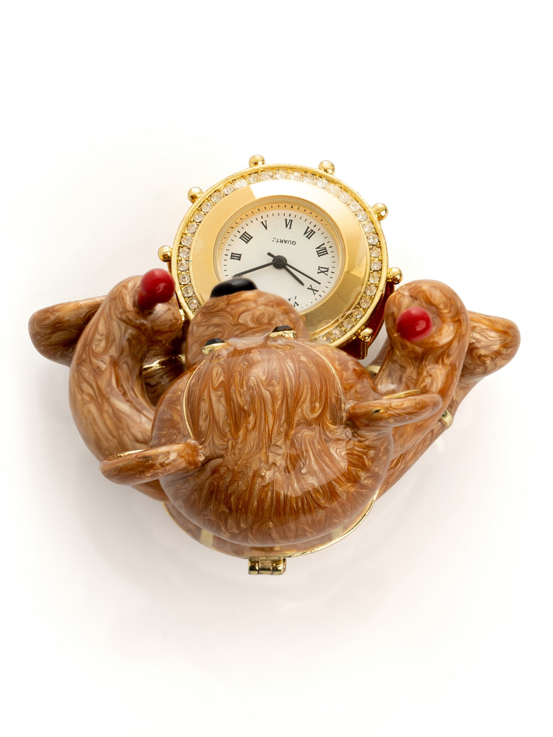 Keren Kopal Brown Bear with Clock in a Drum