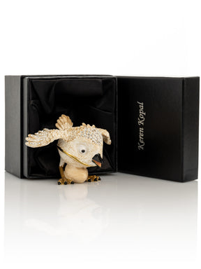 Beige Bird with Egg Trinket Box