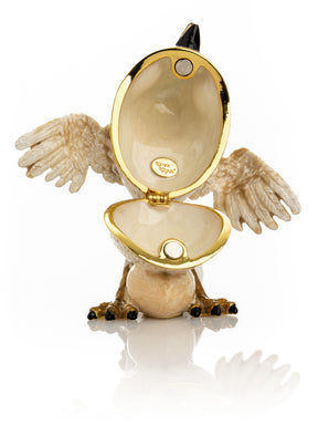 Beige Bird with Egg Trinket Box