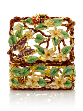 Decorated Flowers Trinket Box