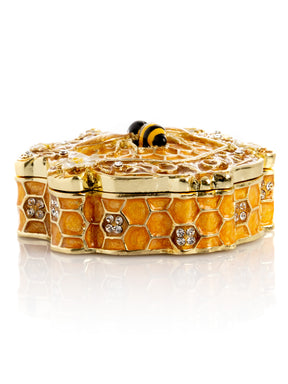 Keren Kopal Trinket Box Honeycomb with a Bee Queen on top