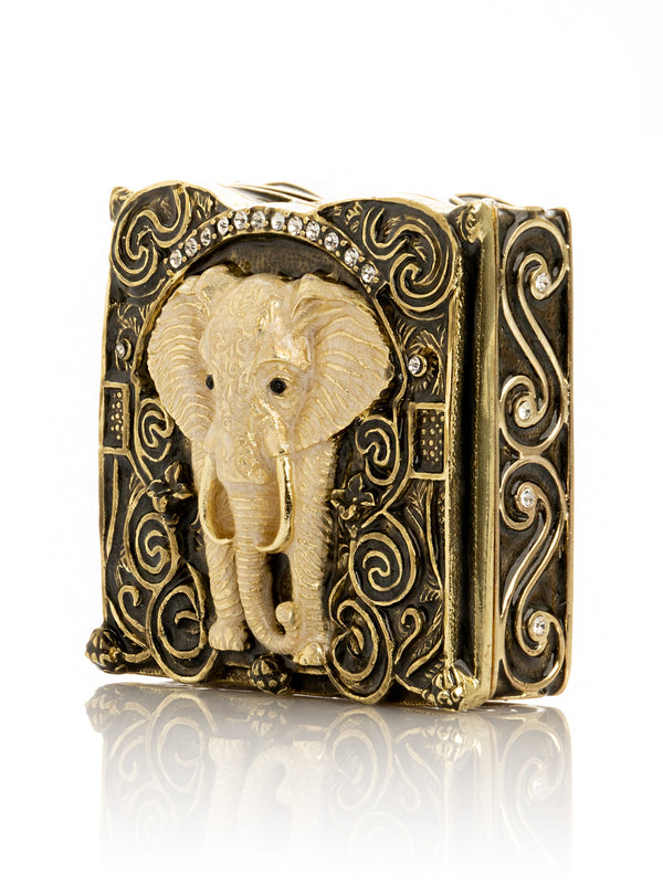 Boîte à bijoux Éléphant Marron et Or