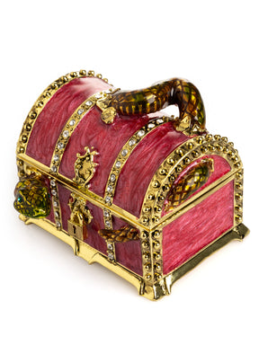 Red Treasure Chest with Snake