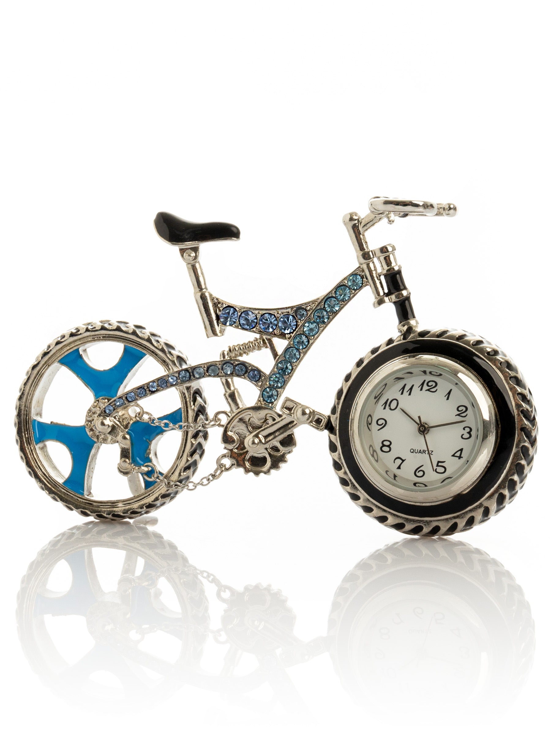 Bicycle clock with Blue crystals