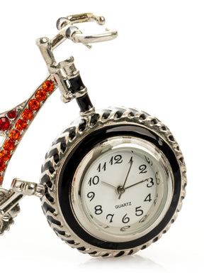 Keren Kopal Bicycle Clock with Red crystals