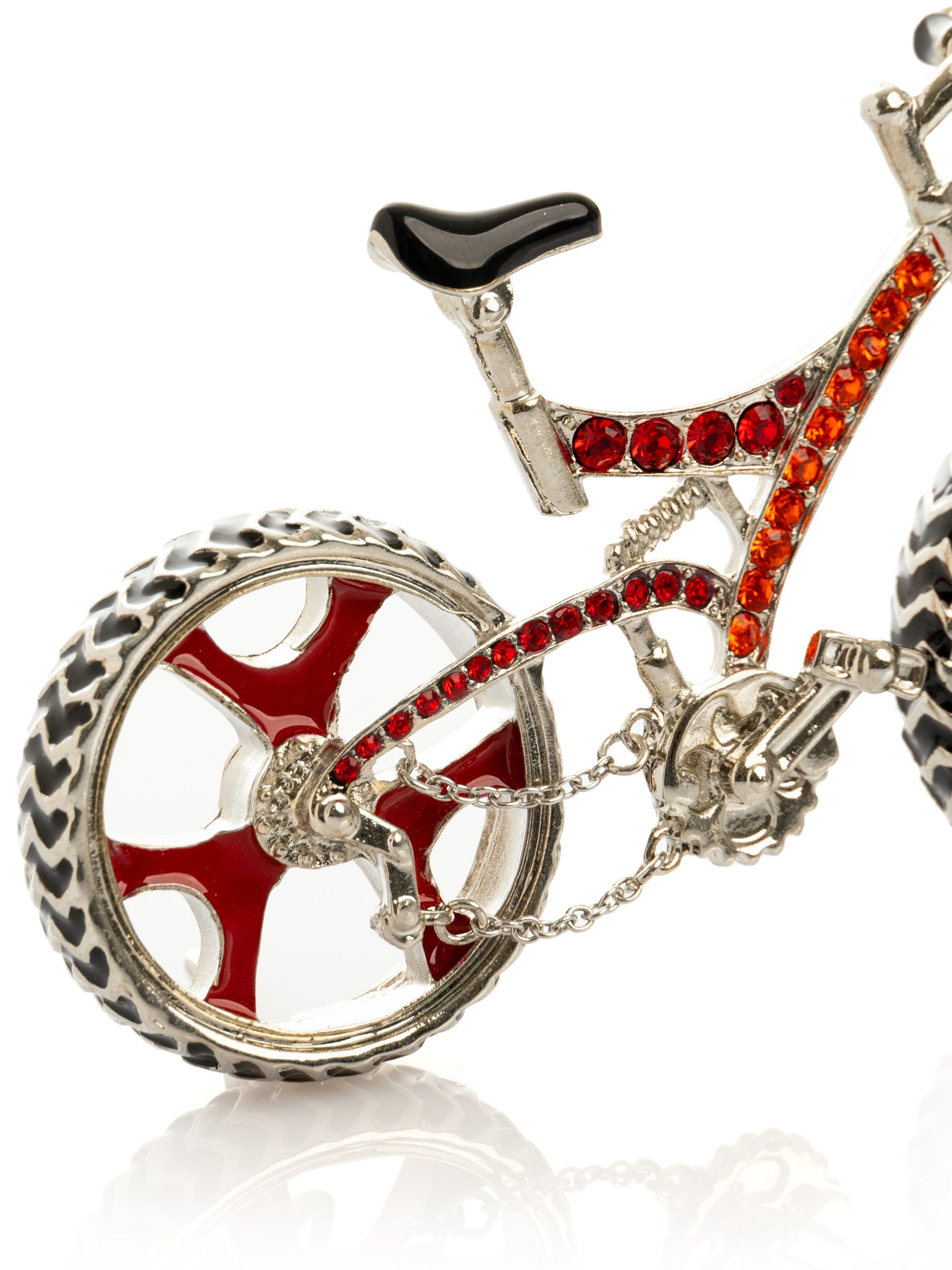 Bicycle clock with Red crystals