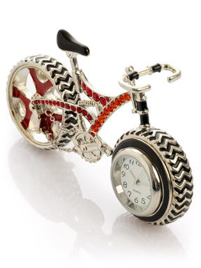 Bicycle clock with Red crystals