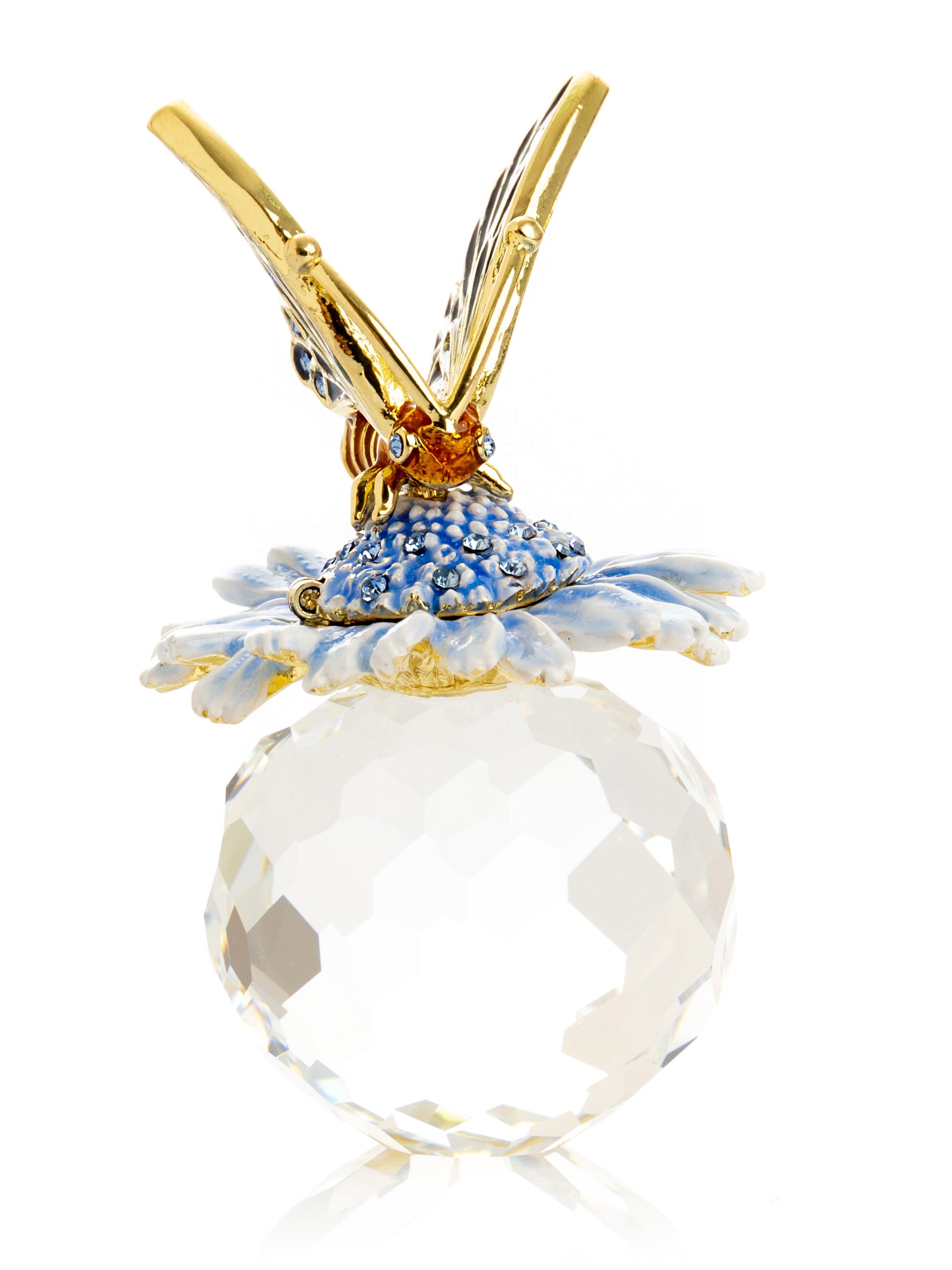 Keren Kopal Butterfly sitting on Flower and Crystal