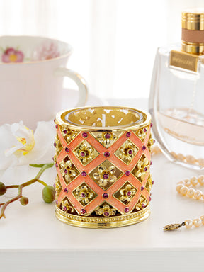 Keren Kopal Pink Decorated Candle Holder
