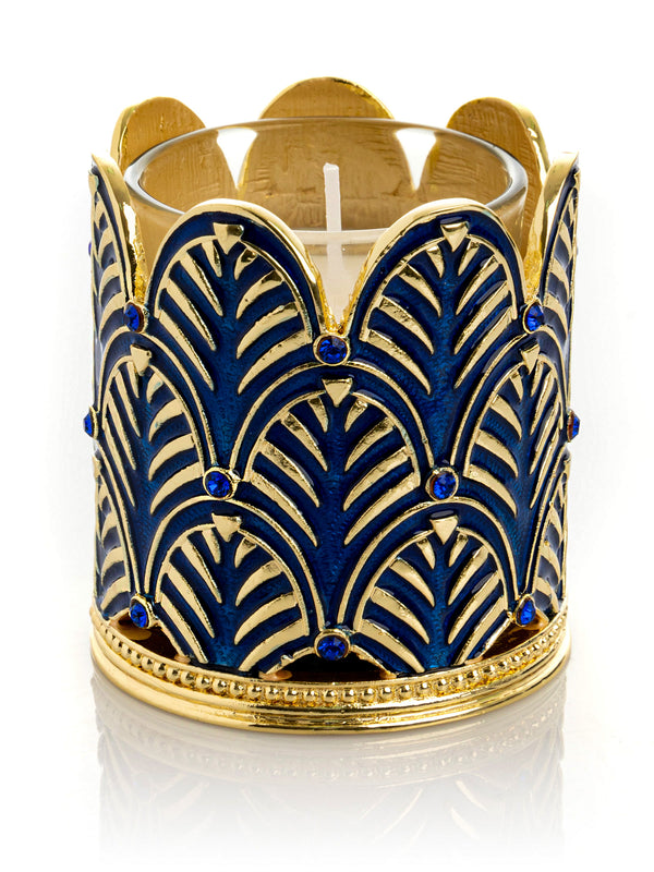 Bougeoir Bleu Décoré