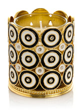 Keren Kopal Golden Decorated Candle Holder with Circles Pattern