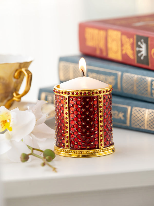 Bougeoir Rouge Décoré