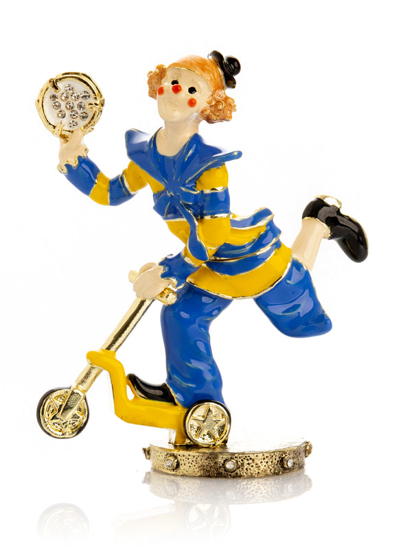 Boîte à bijoux Clown de Cirque Espiègle sur une Trottinette