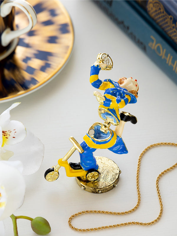 Boîte à bijoux Clown de Cirque Espiègle sur une Trottinette