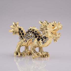 Golden Dragon with Black Crystals