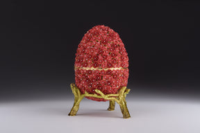 Keren Kopal Red Flowers Faberge Egg