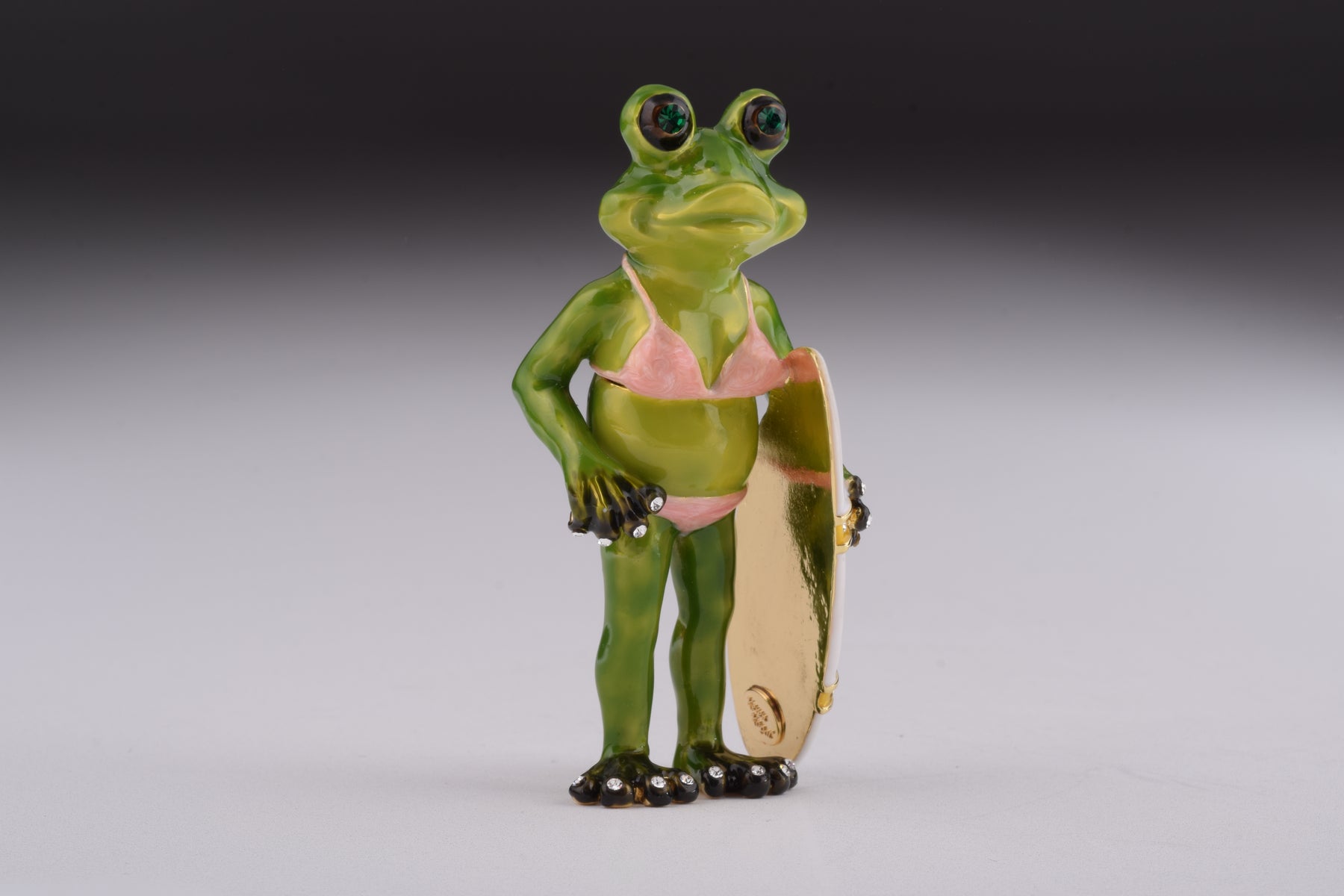 Keren Kopal Frog Holding a Surfboard