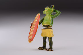 Keren Kopal Frog Holding a Surfboard