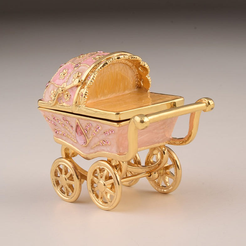 Pink Baby Carriage Trinket Box